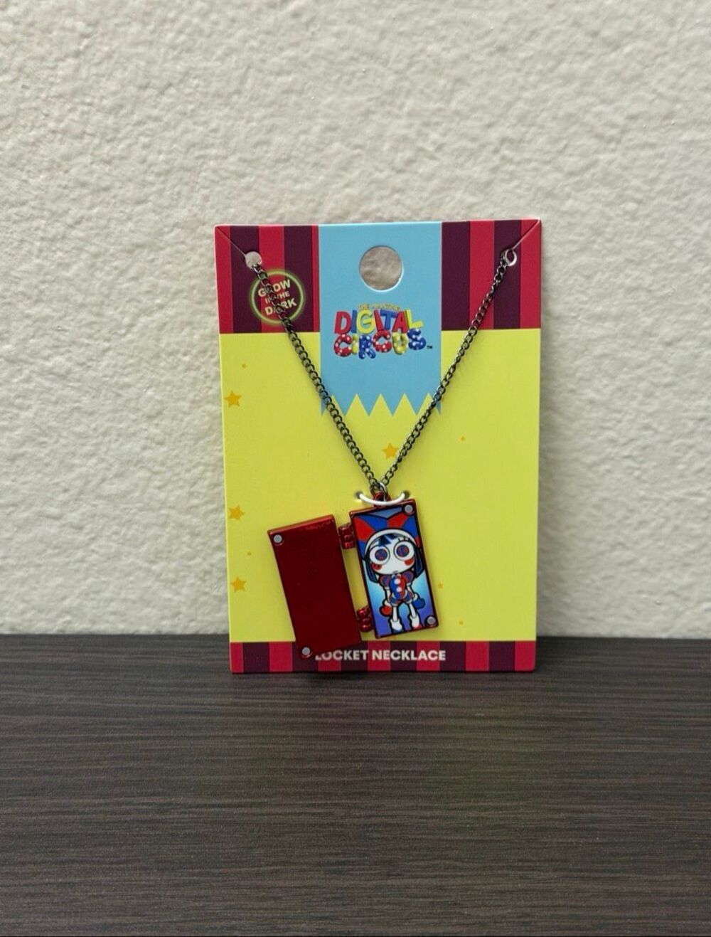 The Amazing Digital Circus Pomni Exit Door Glow-In-The-Dark Locket Necklace